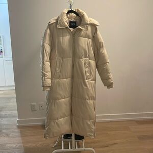 Zara Beige Long Puffer Jacket
